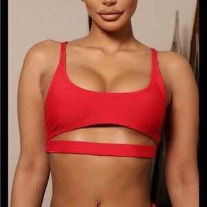 Fashion Nova Euphoria Bikini Top Red